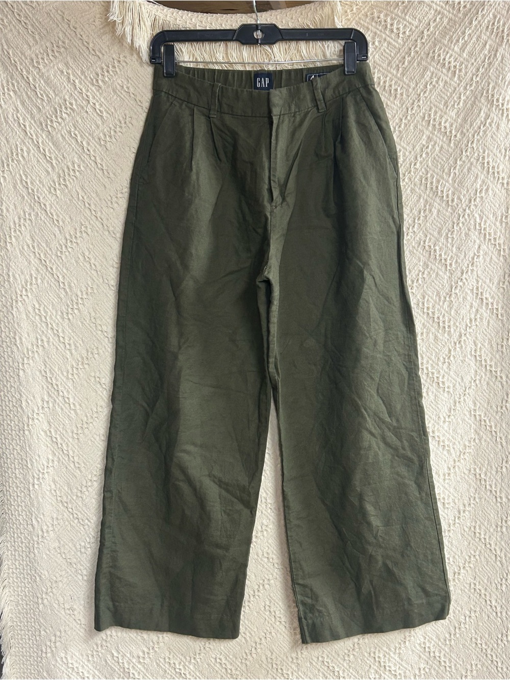 GAP Olive Wide-Leg linen blend pants for Women